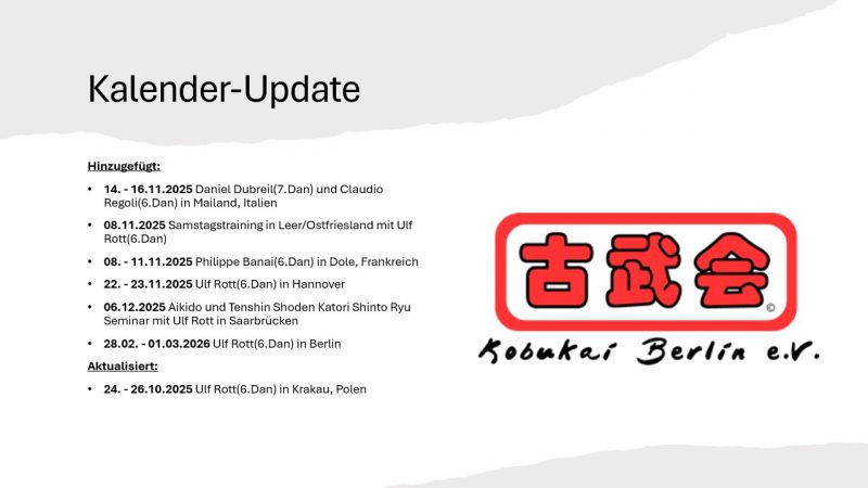 Kalender-Update September 2025
