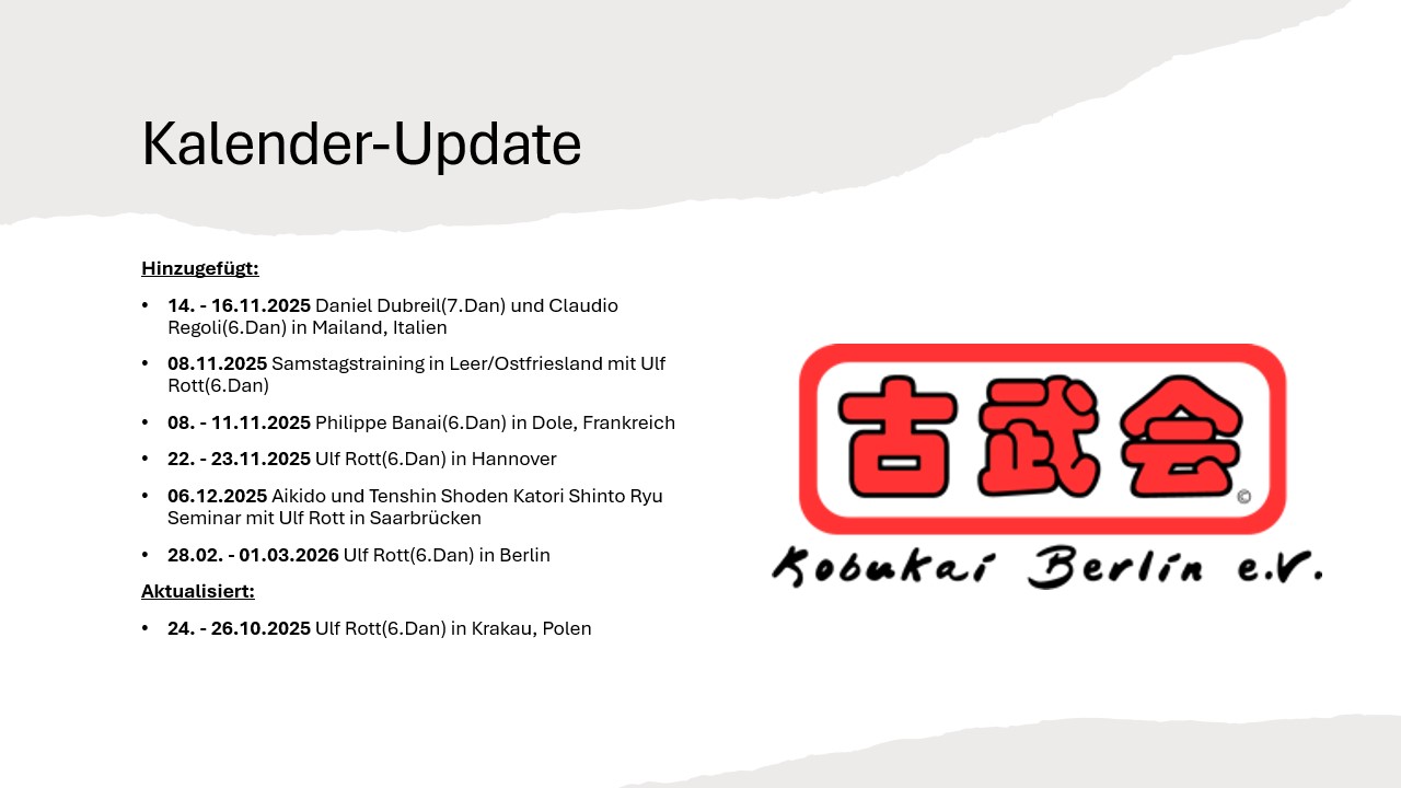 Kalender-Update September 2025