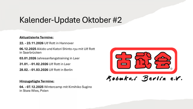 Kalendar-Update Oktober #2