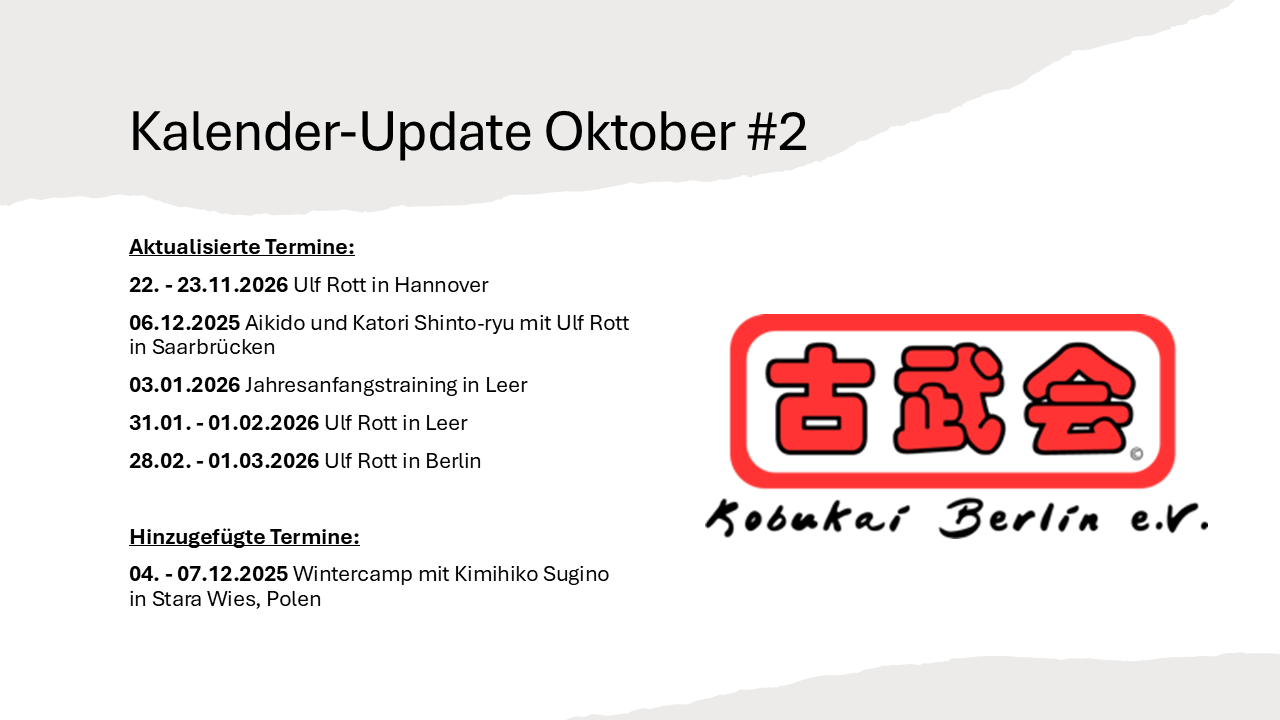 Kalendar-Update Oktober #2