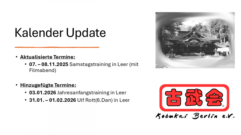 Kalender-Update Oktober