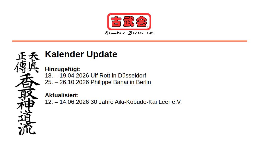 Kalender Update März