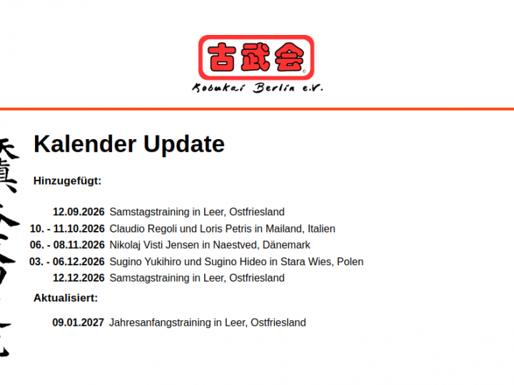 Kalender Update August #2
