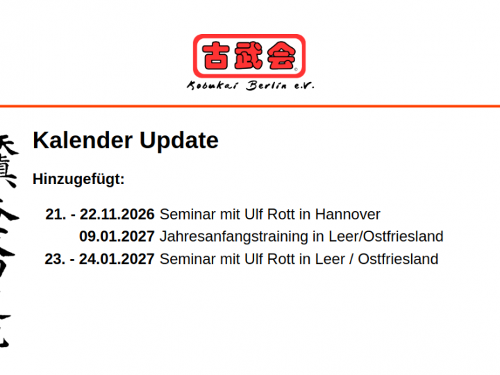Kalender Update August